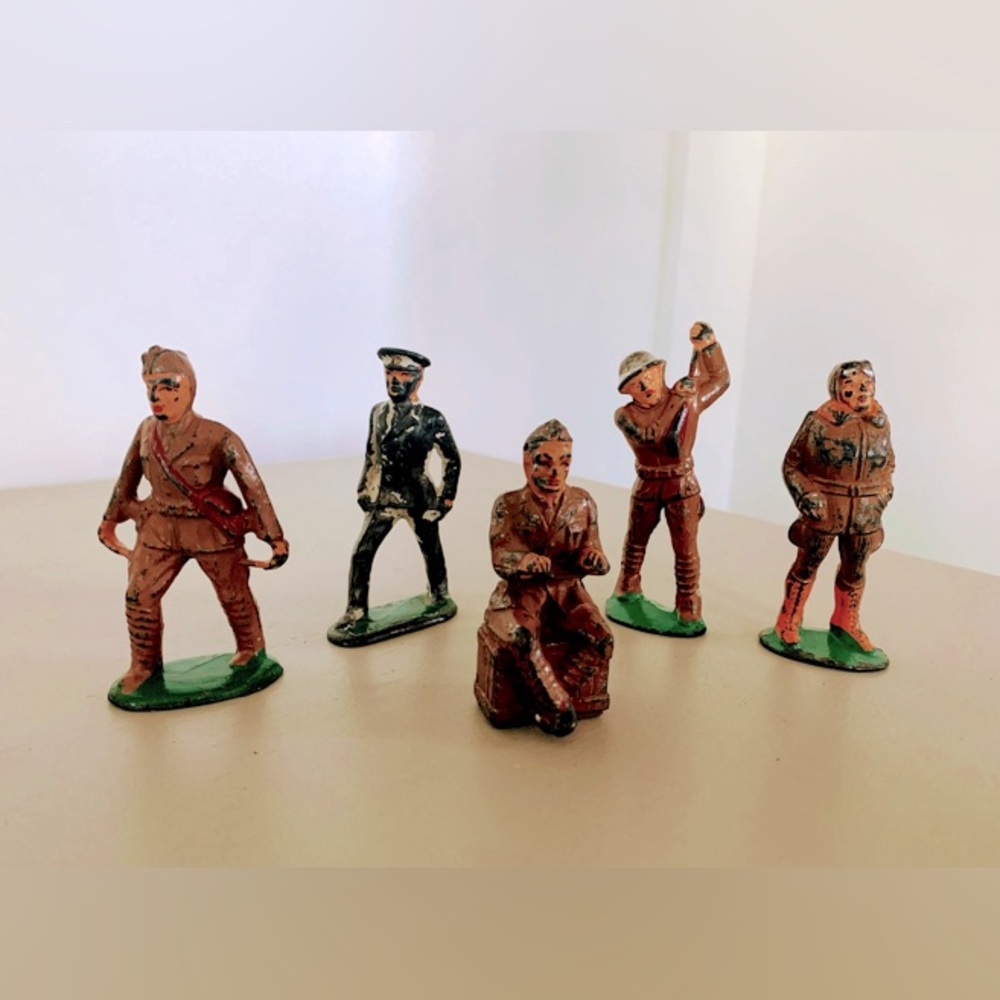 Vintage Toy Soldier Figurines Set Lead Metal Barclay Maniol Action Collectibles